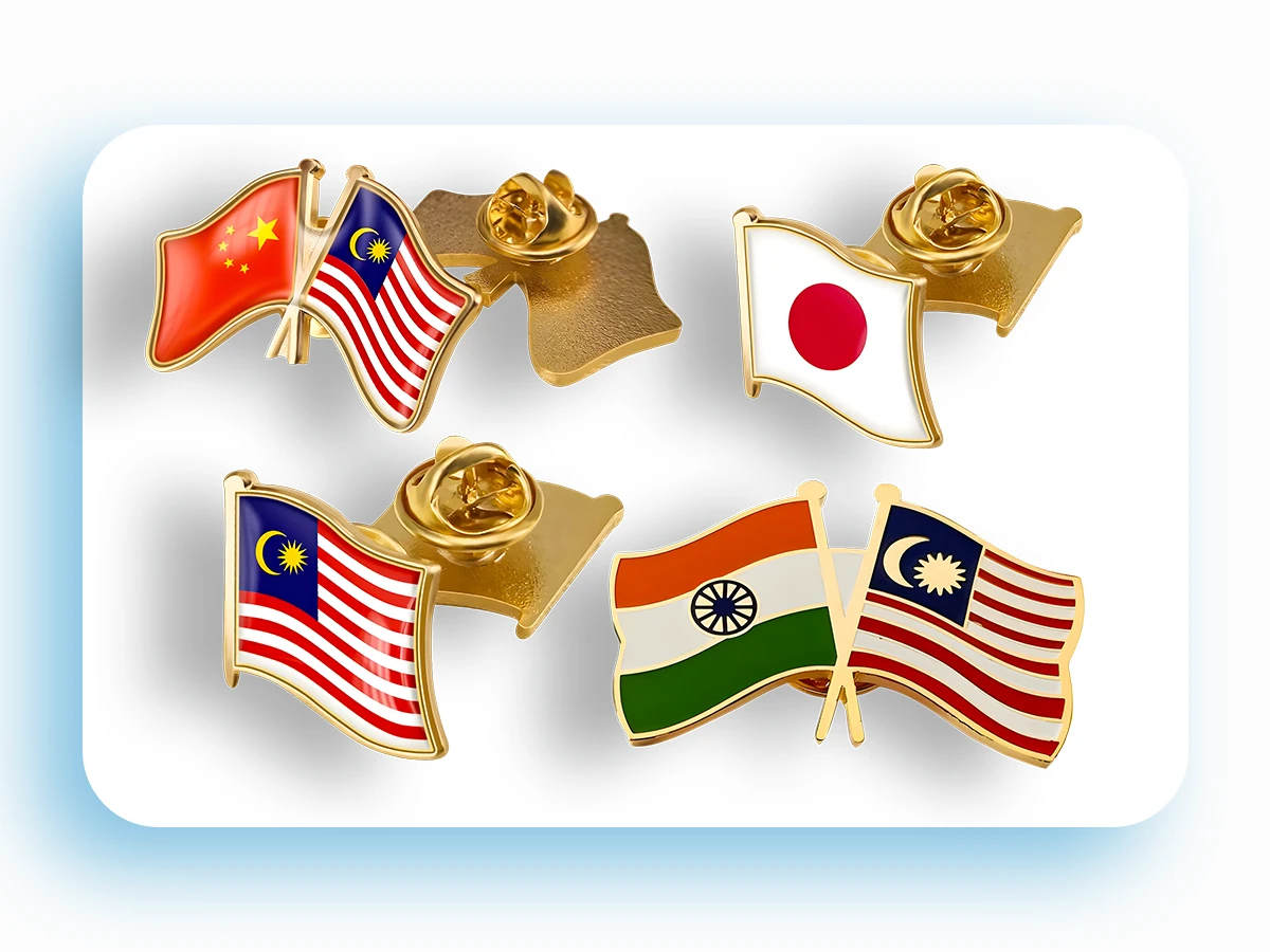 Best Flag Pin Supplier in Malaysia Custom Flag Pins