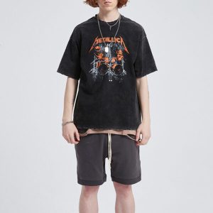 Acid Washing Printing Oversize T Shirt