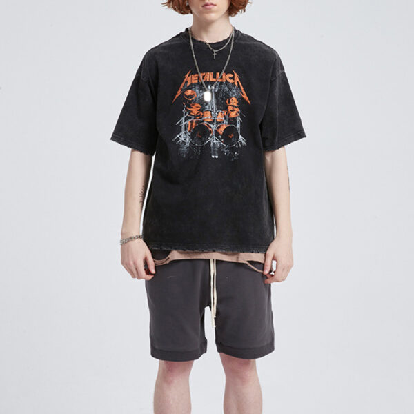 Acid Washing Printing Oversize T Shirt
