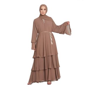 Plain Maxi Chiffon Muslim Open Abaya
