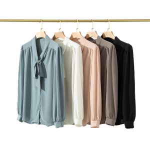 Long Sleeve Chiffon Women Shirts
