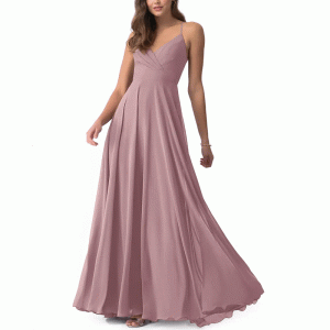 Spaghetti Strap Maxi Long Bridesmaid Dress
