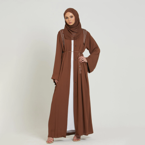 Muslim Open Abaya-Brown Color