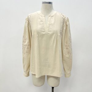 Long Sleeve Embroidery Blouse