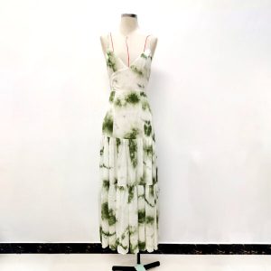 Tie Dye Linen Cami Casual Long Dress