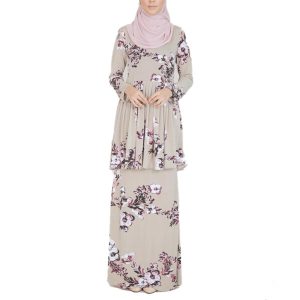 Print Floral Blouse And Skirts Baju Kurung