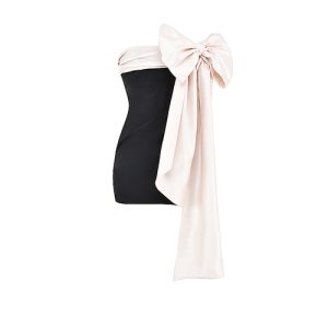 Mini Party Evening Dress With Big Bow