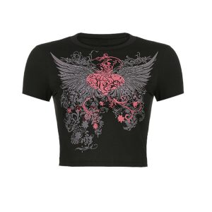 Custom Print Crop Top Y2K Women T-shirt