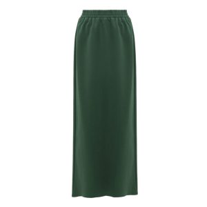 Elastic Waist Pencil Skirt – Pine Green