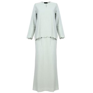 Plain Linen Baju Kurung – Light Green