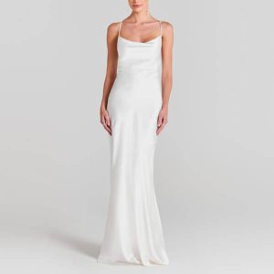 White Satin Maxi Dress