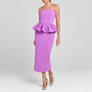 Elegant Peplum Long Dresses
