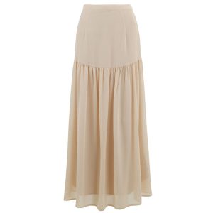 Pleated Hem Skirt – Beige