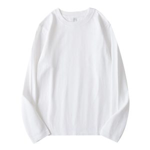 Basic Long Sleeve Blank White T Shirt