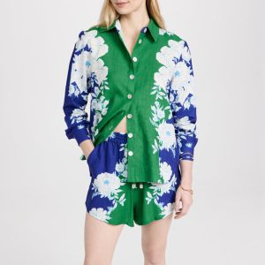 Print Shirt And Shorts Women Two Piece Sets